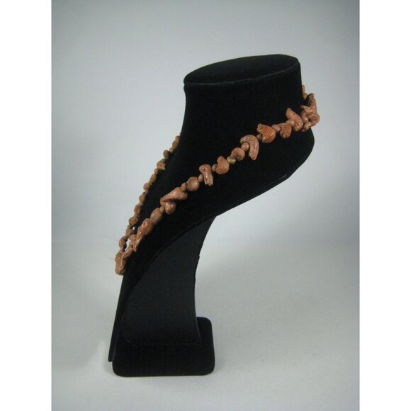 Native American Carved Clay Bead Necklace Bird Fetish Handmade Folk Art 28 inch - Picture 8 of 11